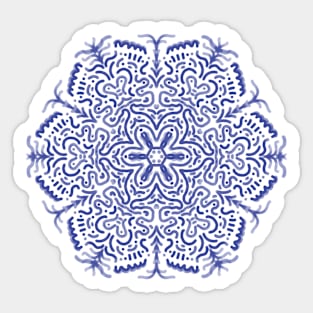 Blue Hand drawn Mandala Sticker